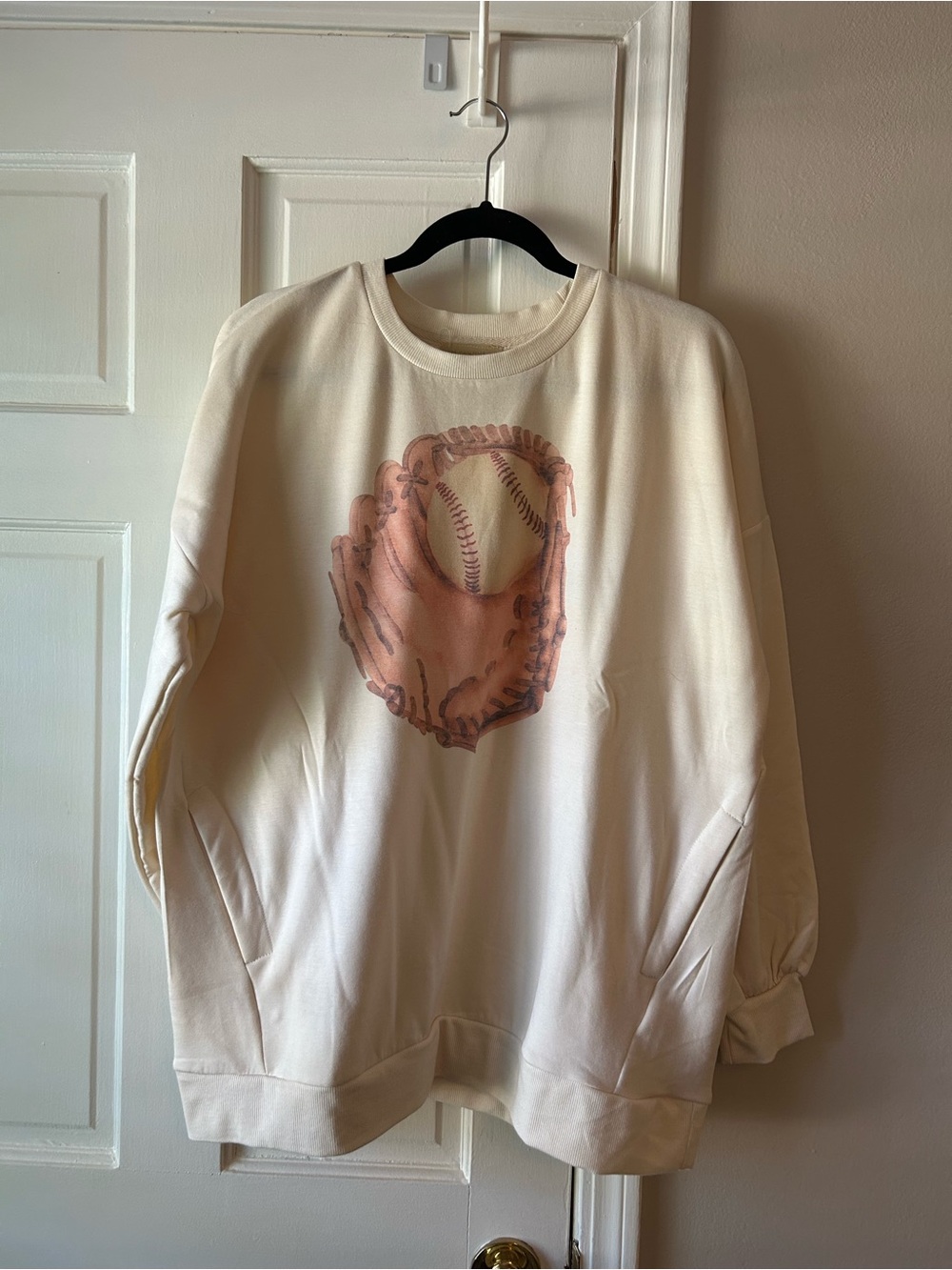 NWOT Judith March Baseball Glove Graphic Sweatshirt